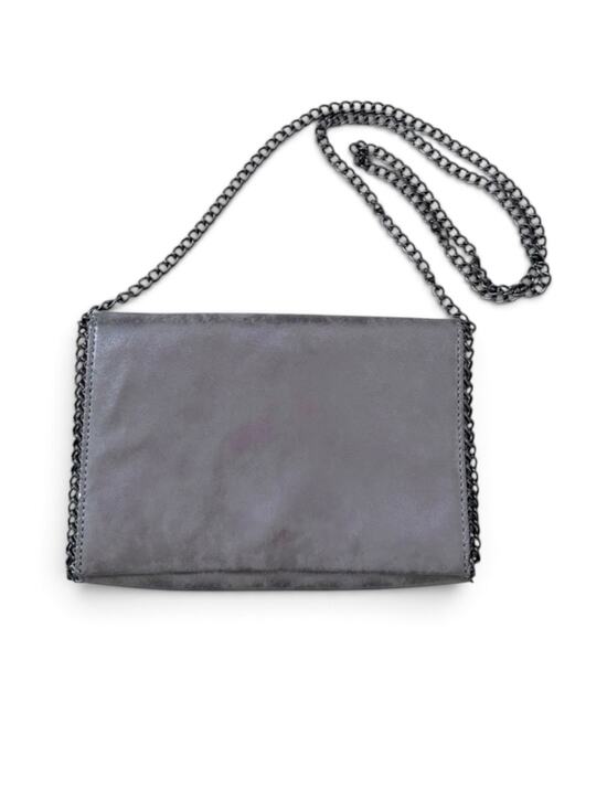 Chelsea28 Handbags - Chelsea28 Faux Leather Chain Crossbody Clutch Envelope Metallic Silver Gunmetal